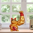 thumbnail image 4 of Esculturas Fortune Feng Shui Gato Decoración de Dorado 1 Gloria  Figurilla de gato, 4 of 9
