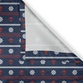 thumbnail image 6 of Ambesonne Navy Blue Grommet Curtain, Nautical Borders, 50" x 63", Red White Dark Blue, 6 of 6