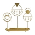 thumbnail image 1 of Bracelet Display Stand Gold-Finished Wrought Iron Jewelry Organizer With Hanging Trays For Earrings Necklaces Rings And Bracelets, 1 of 6