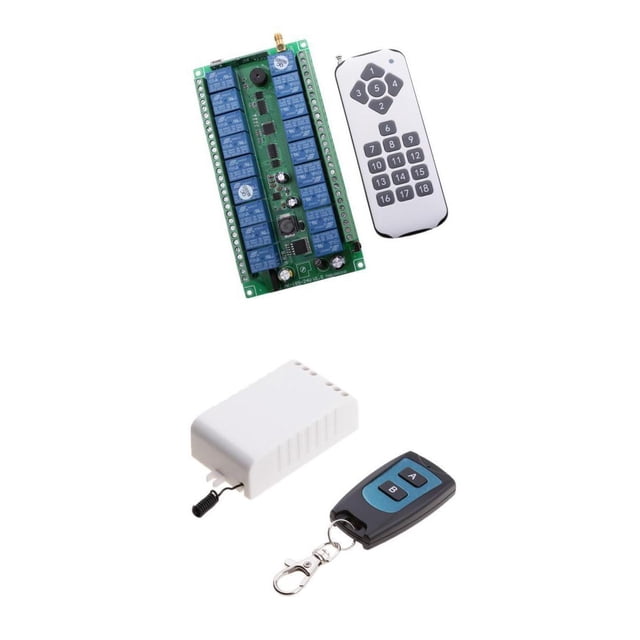 Transmisor De Interruptor De telemando Inalámbrico 12V-24V 18CH + 85V-250V 315MHz 2CH Cola Control remoto inalámbrico