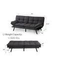 thumbnail image 6 of Memory Foam Futon, Gray Faux Suede, 6 of 6