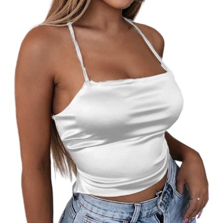 

Solid Color Sexy Women Crop Top Casual Strap Vests Wrap Chest Underwear Padded Bra Party Club Bustier Bra Backless T-shirt