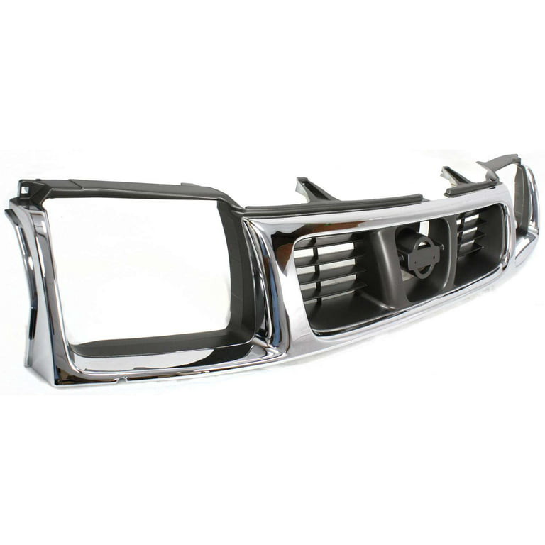 Replacement 2000 Nissan Frontier Grille Assembly - - Plastic, Chrome Shell with Black Insert, Grille, 1-Year Unlimited-mileage Warranty 10531