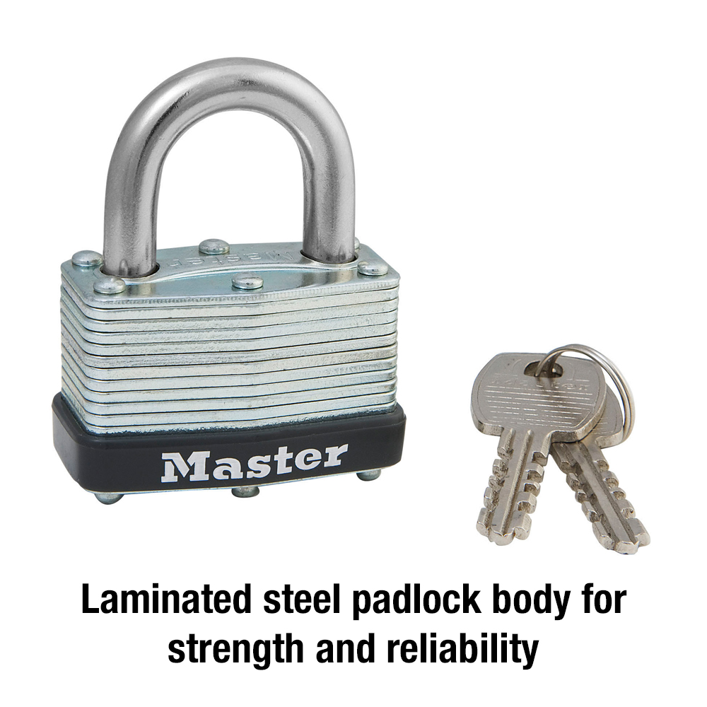 Master Lock 500D Laminated Steel Warded Padlock with Key - image 3 of 6