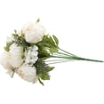 thumbnail image 2 of Silk Peony Bouquet Vintage Artificial Peonies Flower for Home Wedding Party Decor (pcs, White), 2 of 5