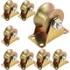 thumbnail image 1 of 8 poleas de rueda con ranura en U de acero de 2 pulgadas, rodillos de puerta corredera con soporte, rueda rígida resistente para pista invertida, 1 of 5