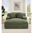thumbnail image 6 of Cloudline Oversized Chaise Lounge Chair in Soft Corduroy, Modern Comfy Couch with Full Foam Cushioning, Cozy Sleeper Sofabed for Living Room, Bedroom, No Assembly Required, Green 67311, 6 of 8
