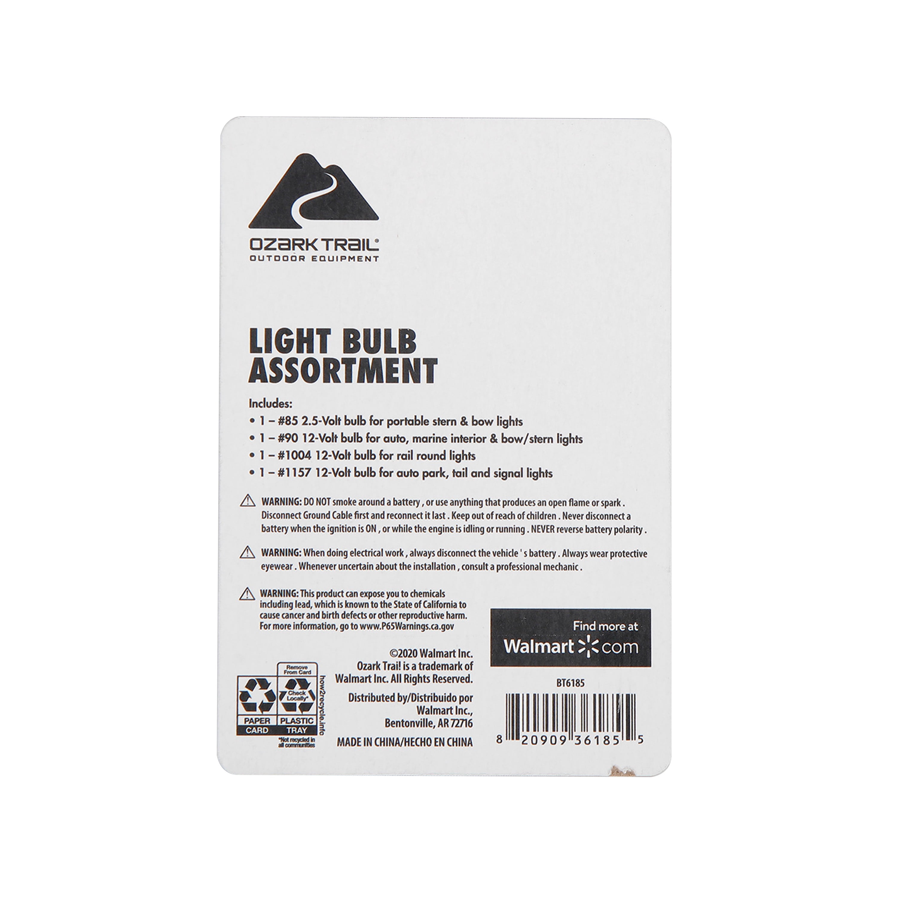 Ozark Trail Boat and Marine Incandescent Light Bulb Assortment, 13-26 Watts, Bulk 6 Pack