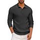 thumbnail image 1 of pstuiky camisas de manga larga para hombre, Camiseta informal de manga larga con botones lisos y parches para hombre Tops casuales para hombres l, 1 of 5