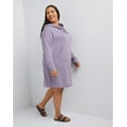 thumbnail image 2 of Hanes Originals Women's Soft Brushed Fleece Hoodie Dress (Plus Size) Muted Iris 2X, 2 of 5