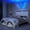 White, variant on SIBEDS Bed Frame with Storage Drawers and Galaxy Star Projector PU Upholstered White Headboard, Queen