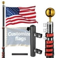 thumbnail image 1 of Yescom 20Ft Portable Telescoping Flag Pole with Ladder Mount Holder for Event, 1 of 9