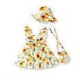 thumbnail image 1 of Vestido Renotemy, vestido de verano con gorro y girasoles amarillos para niña, 1 of 6