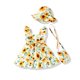 thumbnail image 1 of Vestido Renotemy, vestido de verano con gorro y girasoles amarillos para niña, 1 of 6