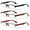 Red, variant on 3 Pairs Rectangular Half Rim Reading Glasses - Simple Classic Clear Lens Reader - Spring Hinges +2.50