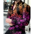 thumbnail image 1 of Camisa de manga larga con estampado 3D de estrellas de colores para hombre, camisa de solapa con botones de manga larga para primavera y otoño, camisa suave para fiesta de graduación, 1 of 6