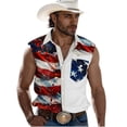 thumbnail image 2 of LWITHSZG Sleeveless Patriotic Shirts for Men American Flag ​Printed Button Down Shirt Graphic Tank Top Summer 4th of July Outfits S-3XL, 2 of 6