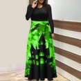 thumbnail image 4 of Long Sleeve Dress,3/4 Sleeve Dress for Women,Womens Fashion Printed Long Sleeve Round-Neck Pullover Patchwork Dress,Dress for Women Casual,Dress with Sleeves, 4 of 5
