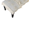 thumbnail image 6 of LR Home Analia 47" Upholstered Accent Bench, Cream/Gray Stripes with Fringe, 16"D x 18"H x 47"W, 6 of 12