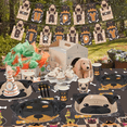 thumbnail image 5 of Dog Party Decorations, Dog Shape Plates, 81Pcs Doggy Party Supplies for Dog Kid Birthday, Includes Dog Plates, Let's Pawty Tablecloth, Napkins, Forks, Serves 20 Guests, 5 of 7