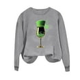 thumbnail image 3 of FDGIU ‌‌‌‌Women's Saint Patrick's Day Sweatshirt - Long Sleeve Green Shamrock Print Crew Neck Pullover, 3 of 6