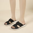 thumbnail image 2 of Rokment Womens Mesh Orthopedic Memory Foam Walking Slipper Sandals Breathable Comfortable Cushioned Wedges Low Heel Beach Slip on Wide Width Nursing Outdoor Sports Slides Summer Shoes Black Size 6, 2 of 6