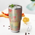 thumbnail image 4 of 30oz Pioneer Flower Floral Print Pattern Tumbler, Double Wall Vacuum Insulated Cup, BPA-Free Leak Proof Lid & Reusable Straws, Hot 12h, Cold 34h, 4 of 6