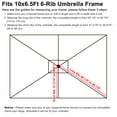thumbnail image 5 of Yescom 10x6ft Universal Replacement Umbrella Canopy with Tippet Top Cover Patio Beach, 5 of 8