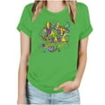 thumbnail image 2 of Aloohaidyvio Mardi Gras Shirts Long Sleeve,Womens Mardi Gras Mask Glitter Print Round Neck Short Sleeve Loose Tops,Mardi Gras Clothing Women, 2 of 5