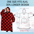 thumbnail image 4 of Oversized Wearable Blanket Hoodie,Red and Black Checkered Pattern Sherpa Blanket Hoodie with Super Pockets,Super Warm Fuzzy Pullover for Women & Men, 4 of 6