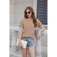 thumbnail image 4 of Camisetas de Corta con Encaje para Mujer, Estilo Ejecutivo, Color Caqui, Talla L, 4 of 9