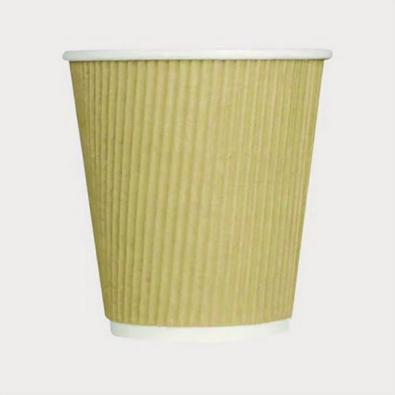 Ripple Hot Cups, 10 oz, Paper, Kraft/White, 500/Carton | Bundle of 2