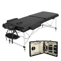 Massage Tables Portable Massage Bed Aluminium Height Adjustable Facial Salon Bed with Non-Woven Bag, 28 inch Width Black