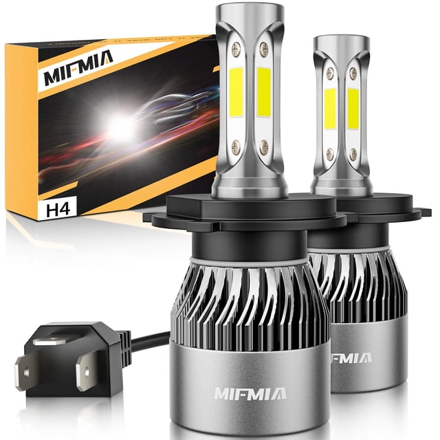 MIFMIA 𝖧𝟦/𝟫𝟢𝟢𝟥 6500K Blanco 800% Más Brillante 40000LM, Plug and Play Sin Polaridad con Ventilador, Bombillas de Luz Antiniebla Off-Road Impermeables IP68, Paquete de 2