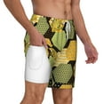 thumbnail image 2 of Kdxio Bee Honey Print Men'S Swim Trunks With Compression Liner 7 Inch Inseam Quick Dry Swim Shorts, 2 of 7