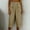 Khaki plus size capri pants a1, variant on Cagogo Women's Plus Size Capri Pants Cotton Linen Casual Loose Elastic Waist Pants with Pockets Summer Vacation Beach Flowy Trousers Work Lounge Clothes, Army Green S
