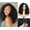 2# - Natural Black, variant on M4/30 Curly Half Wig, 3 In 1 Glueless Wigs for Black Women 18inch Human Hair mix Synthetic Curly Wig with Drawstring Beginner Friendly Daily Use/Date/Travel/Graduation/Birthday/Wedding