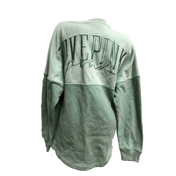 Victoria's Secret Pink Varsity Crew Sweatshirt Long Sleeve Color Light Green Size Medium NWT