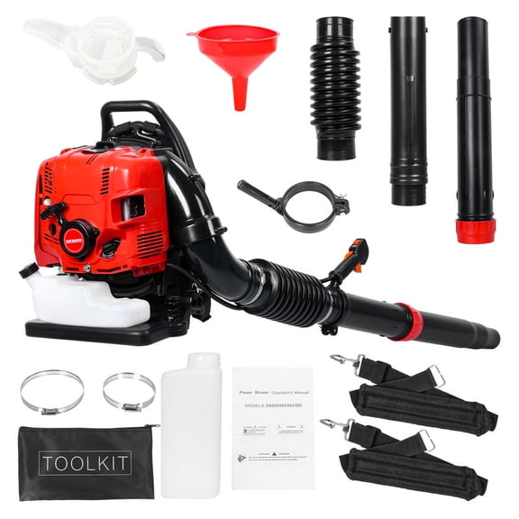 Powerful 75.6CC 4-Cycle Gas Backpack Leaf Blower, 900CFM 210MPH, Ergonomic Harness & Low Emission Engine For Lawn Snow Debris Cleanup