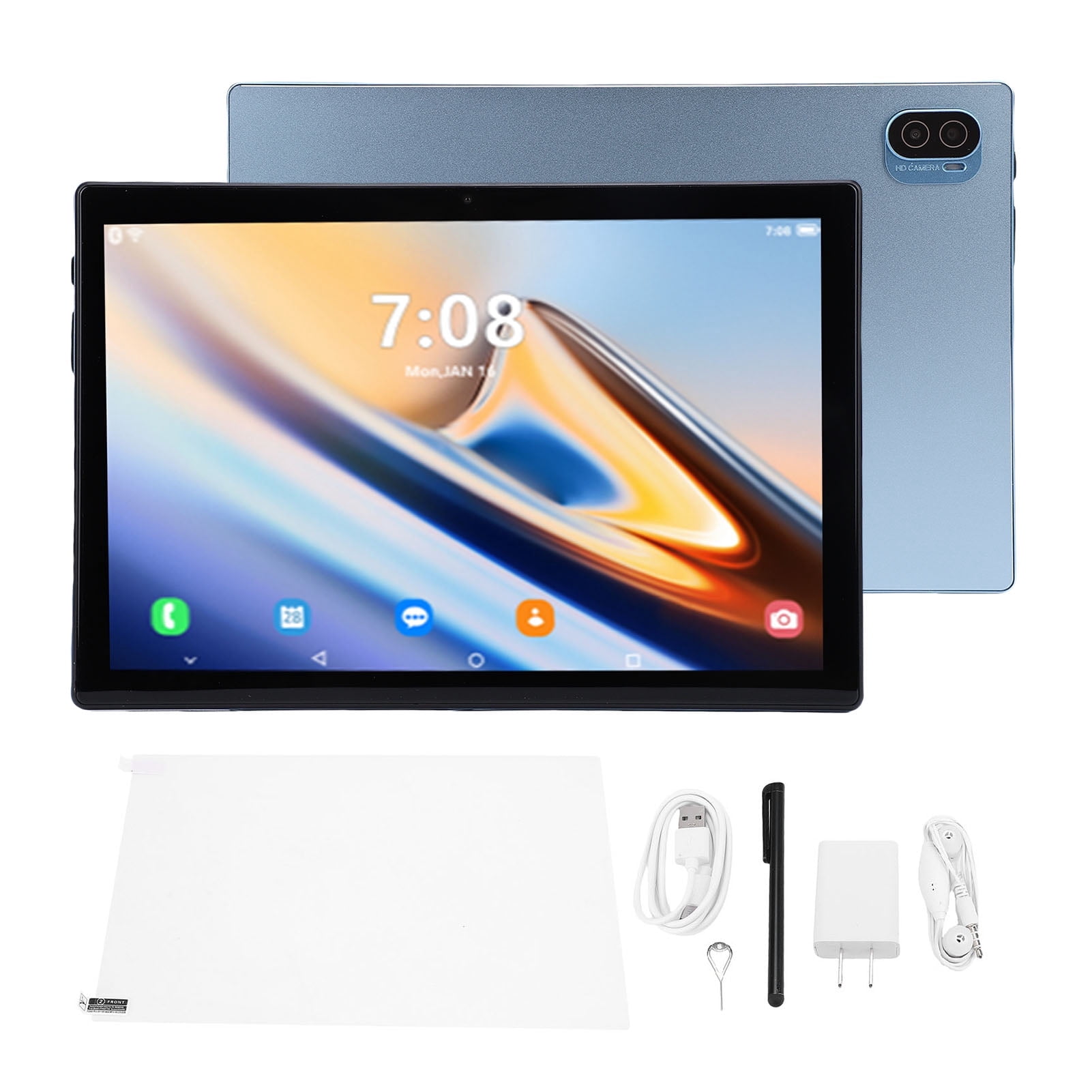 BDF 10.1-inch FHD Tablet, 256GB SSD, Android 12, 4G, Wi-Fi, Black