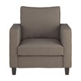 thumbnail image 3 of CorLiving Georgia Linen-Like Upholstered Indoor Accent Chair & Ottoman Set, 3 of 6