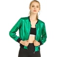 thumbnail image 1 of Disfraz de Halloween Allegra K PaMujer Brillante Holográfico Metálico Ligero Verde S, 1 of 6