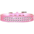 thumbnail image 1 of Two Row Clear Jewel Croc Dog Collar Light Pink Size 14, 1 of 1