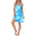 thumbnail image 4 of INSPIRE CHIC Women's Halloween Cotton Nightgown Sleeveless Spaghetti Strap Sleep Dress with Cross Back Detail Loose Fit Loungewear 2XL Tie-Dye, 4 of 5