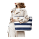 thumbnail image 3 of Bolsa De Playa con Rayas Para Mujer Malubero  Azul Marino con Blanco, 3 of 5