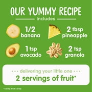 (3 pack) Happy Baby Clearly Crafted, Stage 2 Organic Baby Food, Banana Pineapple & Granola, 4 oz. Pouch