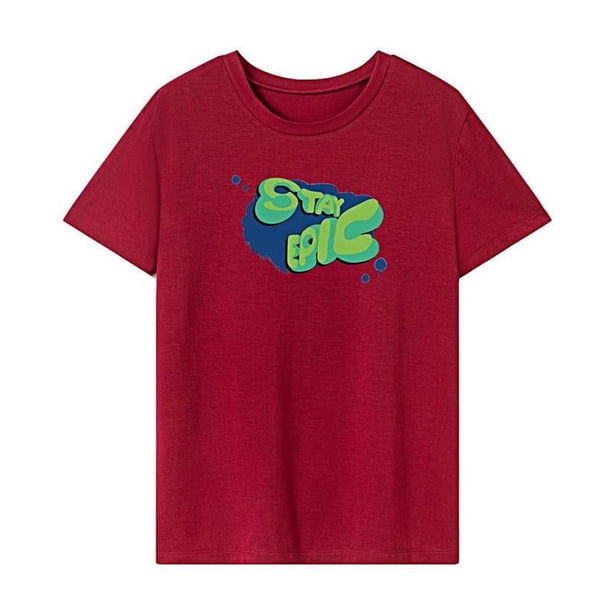 Camiseta para mujer con cuello redondo, ajuste regular, camisetas de verano para mujer para desplazamientos SG