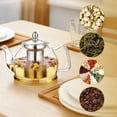 thumbnail image 4 of Aovky Glass Teapot with Infuser 40oz/1200ml, Borosilicate Glass Tea Kettle with Removable Stainless Steel Infuser, Stovetop Safe Tea Pot with Infusers for Loose Tea & Flower Blooming Tea, 4 of 7