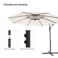 thumbnail image 6 of Sonerlic 10ft Outdoor Patio Hanging Offset Umbrella with Steel Frame for Yard,Poolside and Deck,Beige, 6 of 7