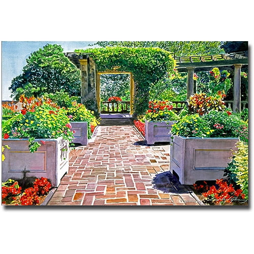 Trademark Art "The Beautiful Italian Garden" Canvas Wall Art by David